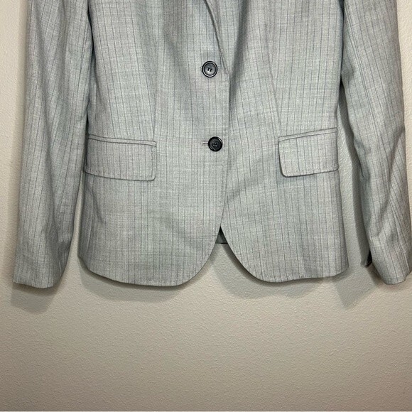 J. Crew gray striped wool 2 button blazer women’s size XS 2 - Picture 4 of 9